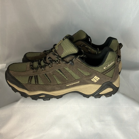 Brand New Columbia Out dry Breathable Waterproof hiking shoes Green and Brown - Picture 2 of 8
